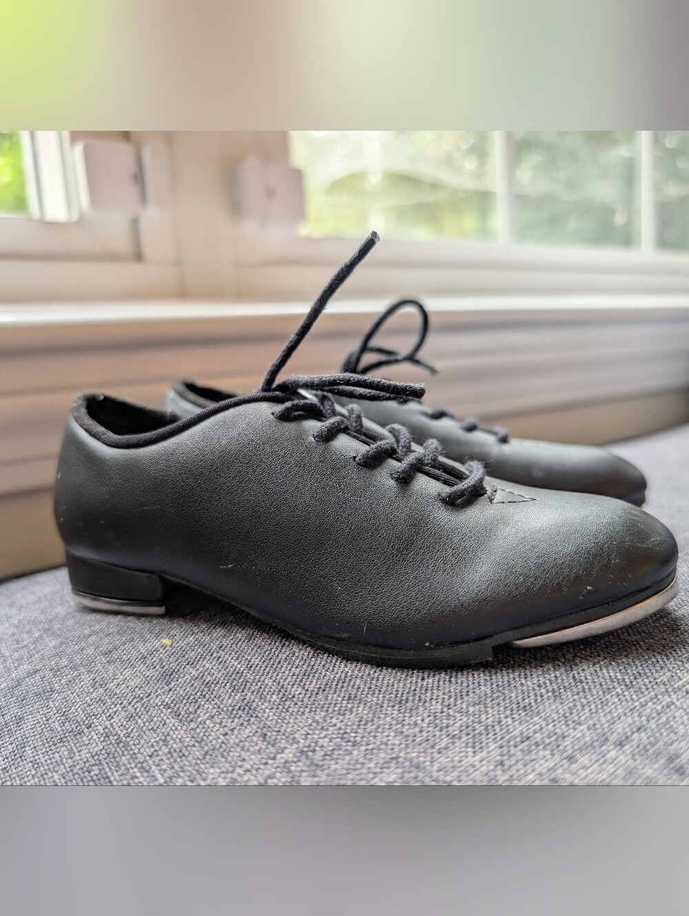 So Danca Size 10 Black Lace-Up Tap Shoes
